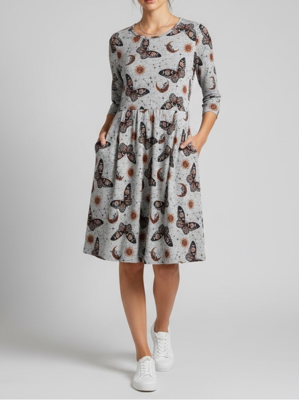NWOT! LA SOUL Celestial Butterfly Brushed Knit Dress, SMALL